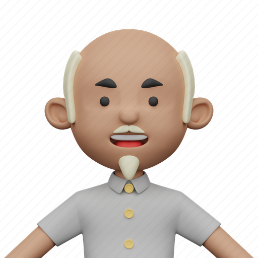 Old, shirt, face, man, profile, clothes, emoji 3D illustration - Download on Iconfinder