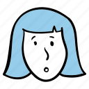 avatar, doodle, girl, people, profile, woman, young