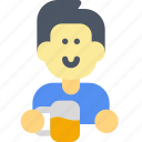 glass, drink, man, person, profile, avatar, tea