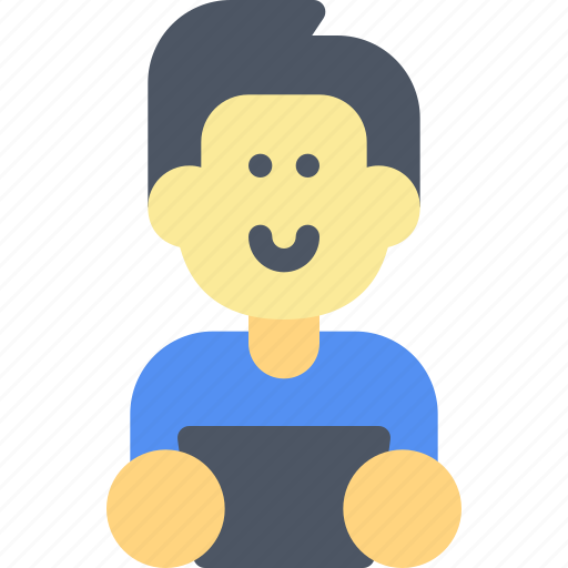 Laptop, working, work, man, person, profile, avatar icon - Download on Iconfinder