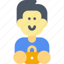secure, security, padlock, lock, avatar, person, profile