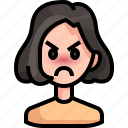 angry, avatar, girl, person, pouting, woman