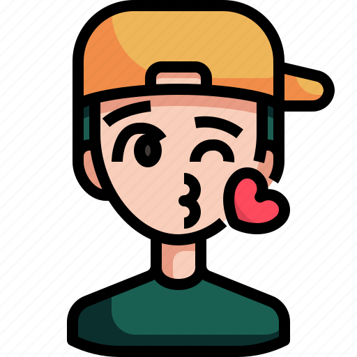Avatar, boy, kiss, kissing, love, man, person icon - Download on Iconfinder