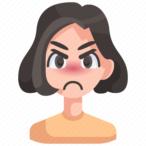 Angry, avatar, girl, person, pouting, woman icon - Download on Iconfinder