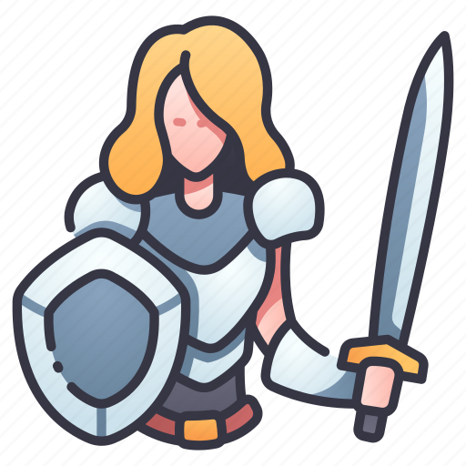 Character, knight, medieval, rpg, shield, sword, warrior icon - Download on Iconfinder