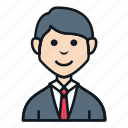 avatar, boy, character, people, reporter, work suit, news anchor 