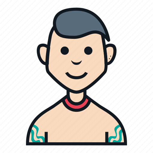 Avatar, boy, gangster, people, smile, tattoo, profile icon - Download on Iconfinder