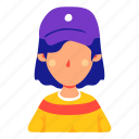 womanshort, hair, hat, women, avatar, profile