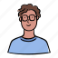 avatar, profile, people, man, boy, casual, glasses 