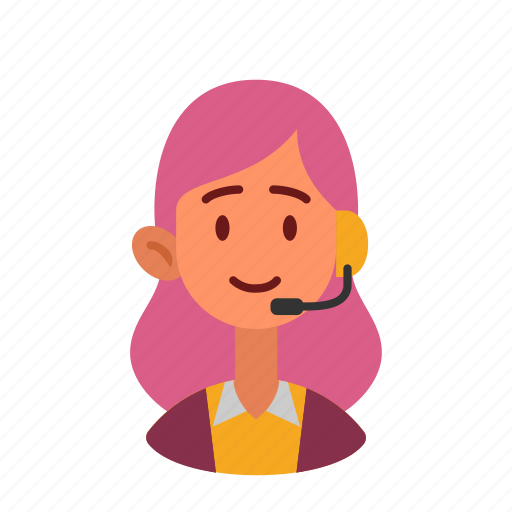 Avatar, customer service, woman with mic, profession, user, woman icon - Download on Iconfinder