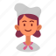 avatar, woman, female, chef, cook, profession, user 