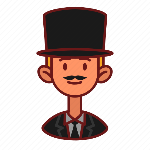 Avatar, user, profile, male, magician, man with moustache, profession icon - Download on Iconfinder