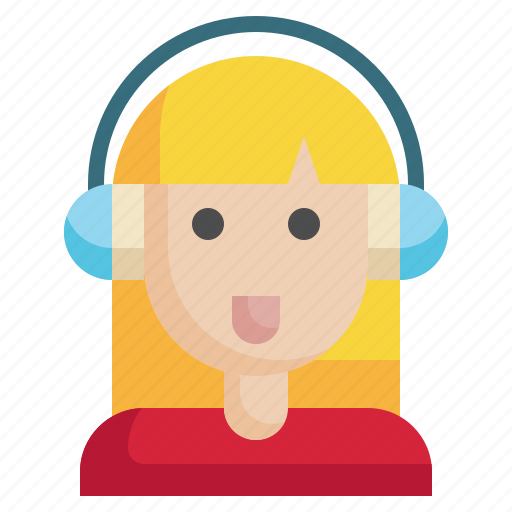 Girl, earphone, female, woman, profile, user, account icon - Download on Iconfinder