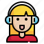 girl, earphone, female, woman, profile, user, account, avatar icon 
