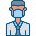 avatar, businessman, coronavirus, employee, male, staff, worker