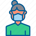 avatar, coronavirus, face mask, female, nurse