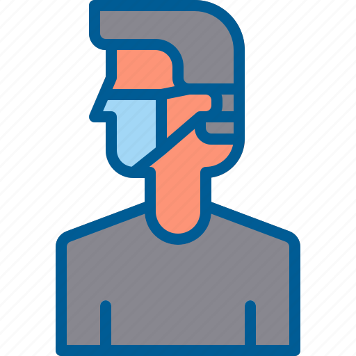 Avatar, coronavirus, face mask, man, side view icon - Download on Iconfinder