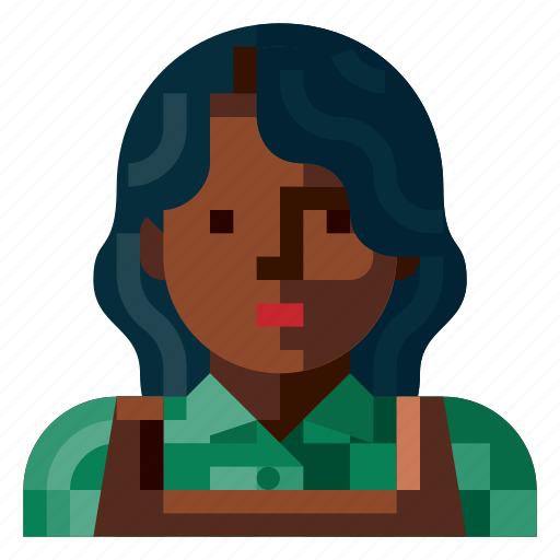 Afro, avatar, farmer, female, human, portrait, profile icon - Download on Iconfinder