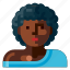 afro, avatar, human, portrait, profile, woman, young 
