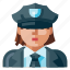 avatar, human, police, portrait, profile, user, woman 