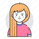avatar, female, girl, user, woman