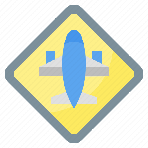 Airport, caution, plane, sign, warning icon - Download on Iconfinder