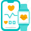 heart rate, healthcare, device, smartwatch, smartphone, responsive design, interface design 