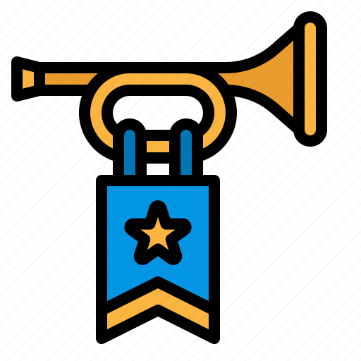 Flag, music, musical, trumpet icon - Download on Iconfinder