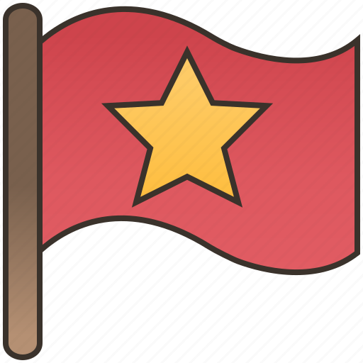 Banner, flag, nation, red, star icon - Download on Iconfinder
