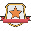badge, banner, shield, silver, star