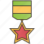 honor, medal, red, silver, star 
