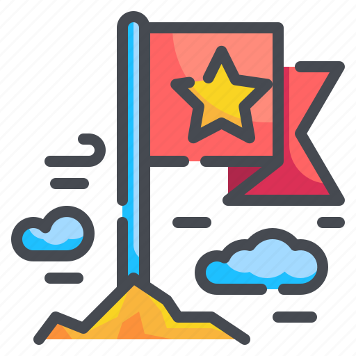 Achievement, flag, mission, mountain, star, success, winner icon - Download on Iconfinder