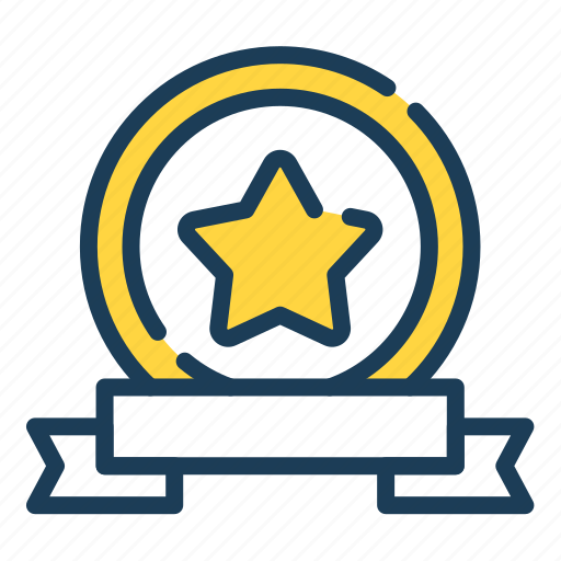 Winning, label, badge, ribbon, star, award icon - Download on Iconfinder