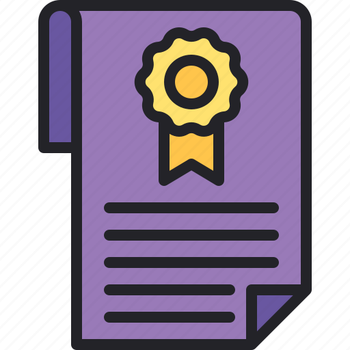Certificate, degree, diploma, document, license icon - Download on Iconfinder