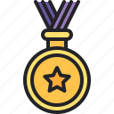 achievement, award, medal, reward, star