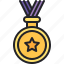 achievement, award, medal, reward, star 