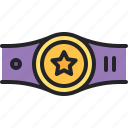 achievement, award, belt, medal, star