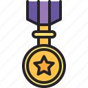 achievement, award, medal, reward, star