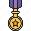 achievement, award, medal, reward, star 