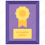 award, certificate, degree, frame, license 