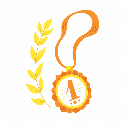 Award, ribbon, winner, top, first place, branch, medal icon - Download on Iconfinder