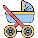 baby buggy, baby carriage, baby stroller, stroller, pram, baby cart, buggy, baby