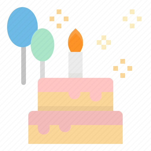 Balloon, birthday, cake, party, piece icon - Download on Iconfinder