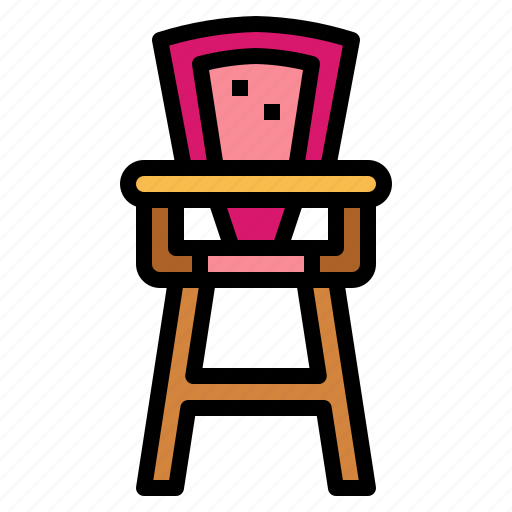 Baby, chair, feeding, furniture, high icon - Download on Iconfinder