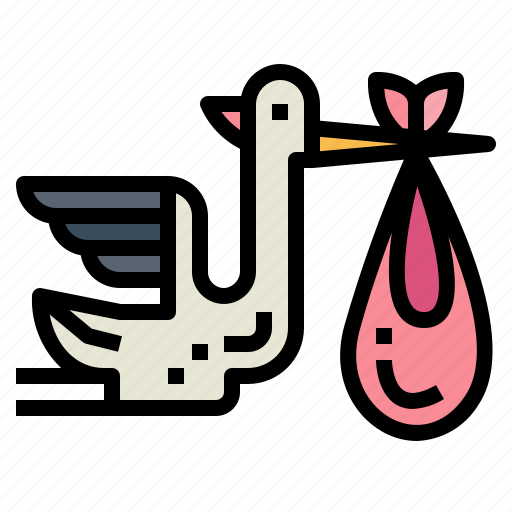Animals, birth, newborn, stork icon - Download on Iconfinder