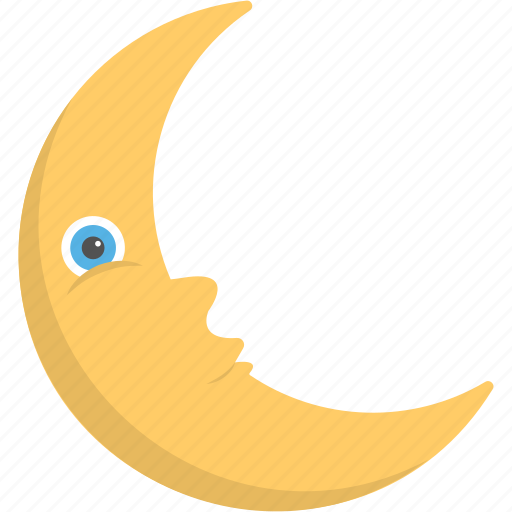 Cute moon, kids nursery rhymes, kids poems, moon, night time, sleeping time icon - Download on Iconfinder