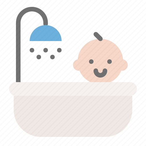 Babe, baby, child, childhood, infant, shower, take a bath icon - Download on Iconfinder