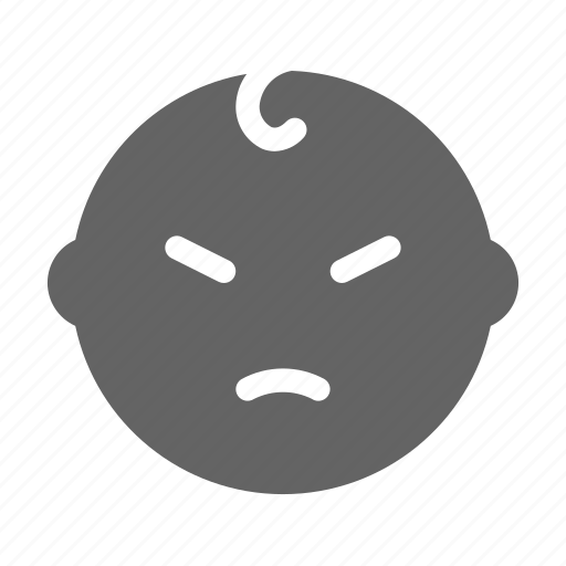 Angry, baby, face, emoji icon - Download on Iconfinder