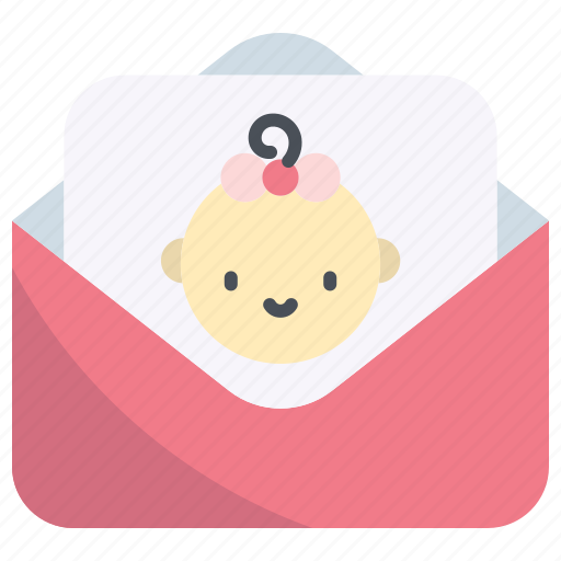 Letter, mail, email, message, newborn, girl, baby girl icon - Download on Iconfinder