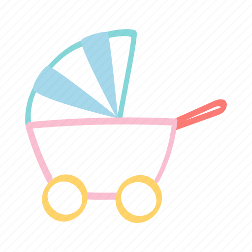 Cart, baby, stroller, pram, child, doodle icon - Download on Iconfinder